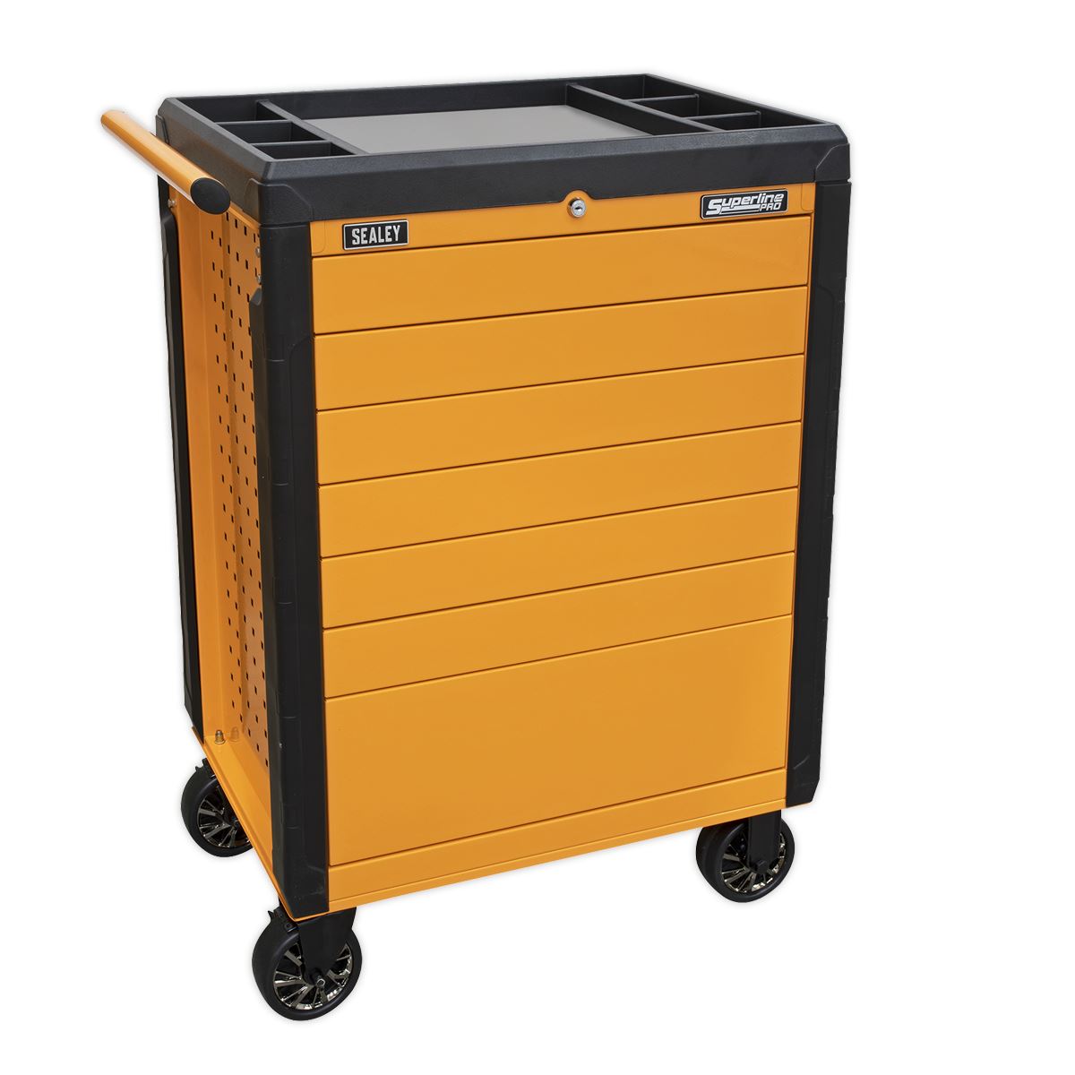 Sealey APPD7O Rollcab 7 Drawer Push-To-Open - Orange Sealey