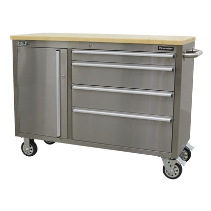 Sealey AP4804SS Mobile Stainless Steel Tool Cabinet 4 Drawer Sealey