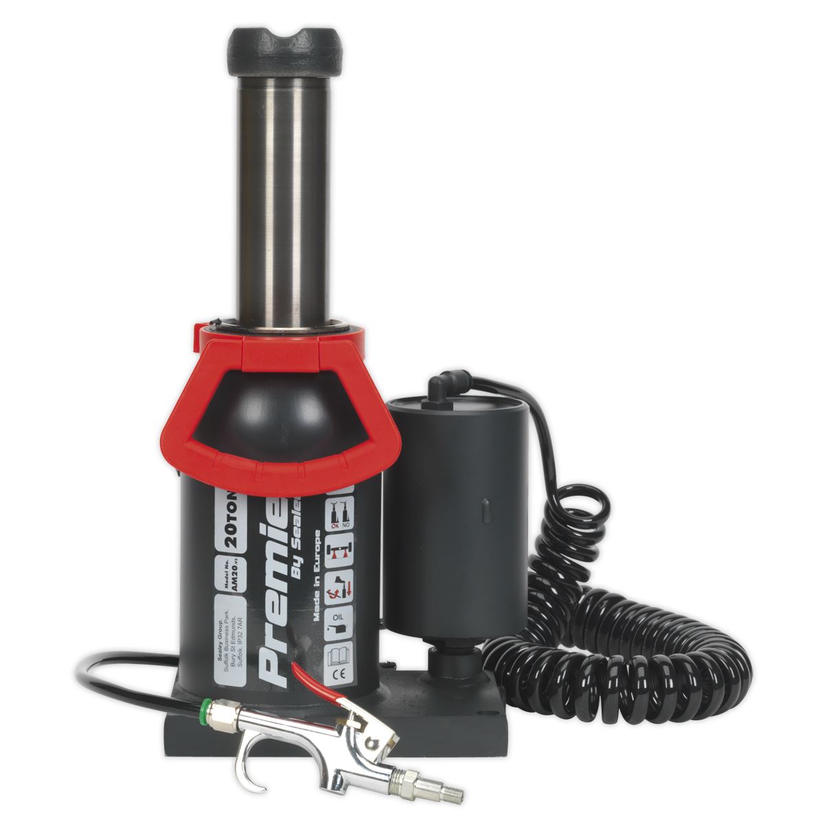 Sealey AM20 Premier Manual/Air Hydraulic Bottle Jack 20 Tonne Sealey