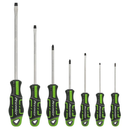 Sealey AK4321HV Screwdriver Set 7pc GripMAX® - Hi-Vis Green Sealey