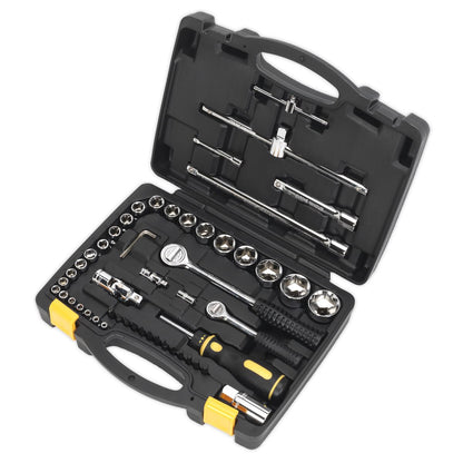 Sealey AP2250BBCOMBO Topchest & Rollcab Combination 14 Drawer with Ball-Bearing Slides - Red/Grey & 281pc Tool Kit Sealey