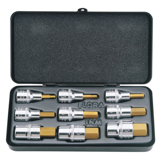 Elora 66202 Metric Hexagon Socket Bit Set 9 Piece Elora