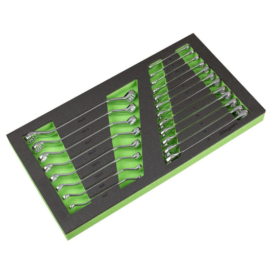 Siegen S01273 Tool Tray with Combination & Deep Offset Spanner Set 20pc - Metric Siegen