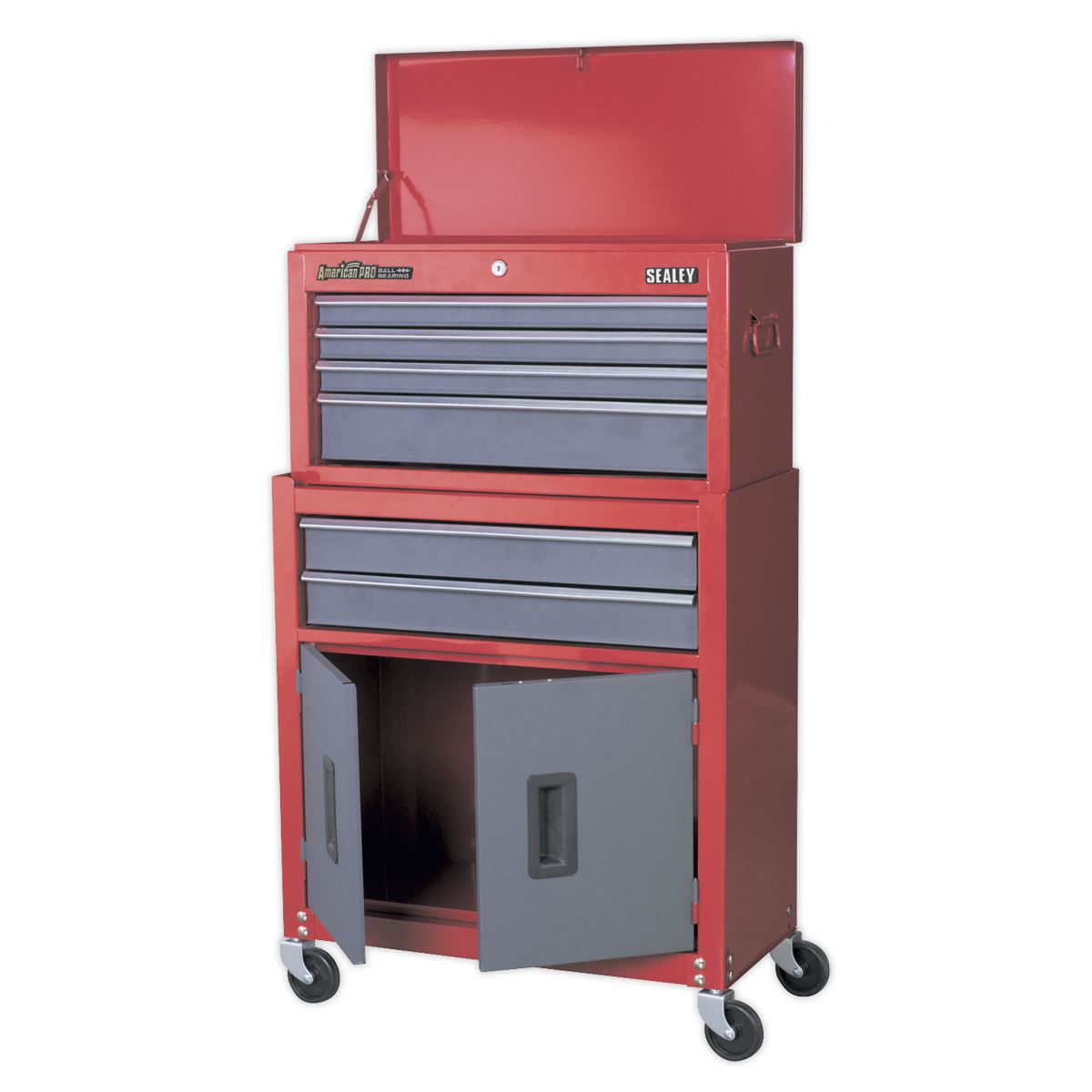 Sealey AP2200BB Topchest & Rollcab Combination 6 Drawer with Ball-Bearing Slides- Red Sealey