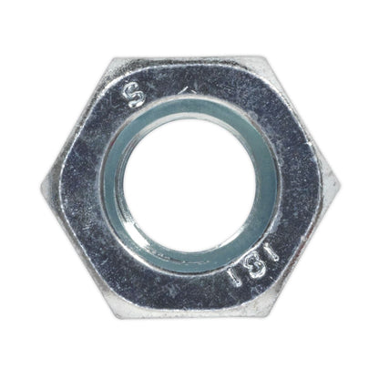 Sealey SN10 Steel Nut DIN 934 - M10 Zinc Pack of 100 Sealey