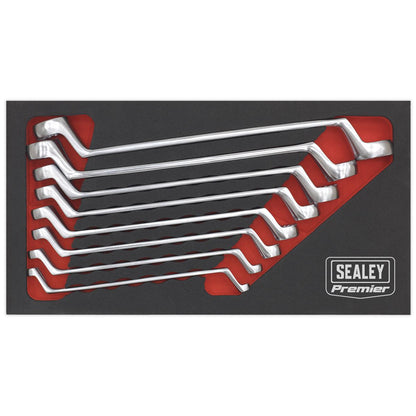 Sealey AK63257 Offset Double End Ring Spanner Set 8pc Metric Sealey