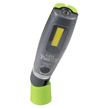 Sealey LED1001G LED Twist Rechargeable Inspection Light 8W COB & 1W SMD Sealey