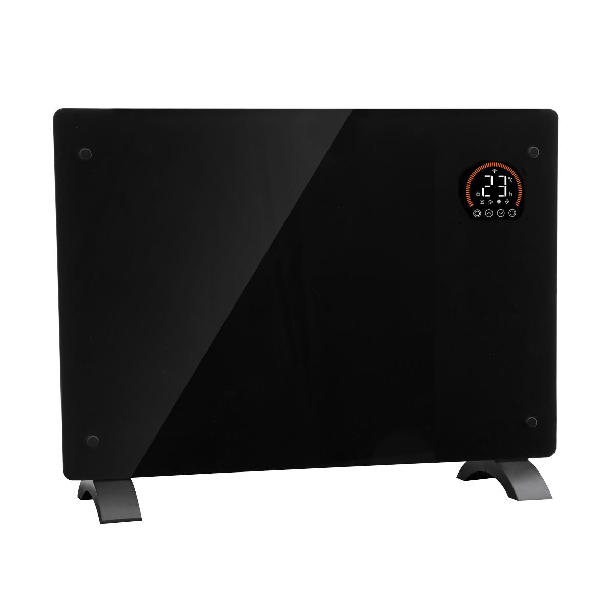 Baridi DH137 Electric Glass Panel Heater 1500W Thermostat Controlled 24Hr 7 Day Timer Wi-Fi Enabled Remote Control Black Baridi