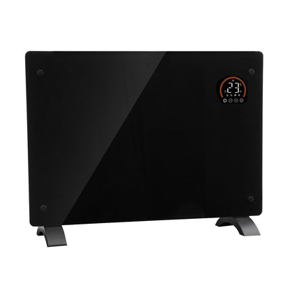 Baridi DH137 Electric Glass Panel Heater 1500W Thermostat Controlled 24Hr 7 Day Timer Wi-Fi Enabled Remote Control Black Baridi