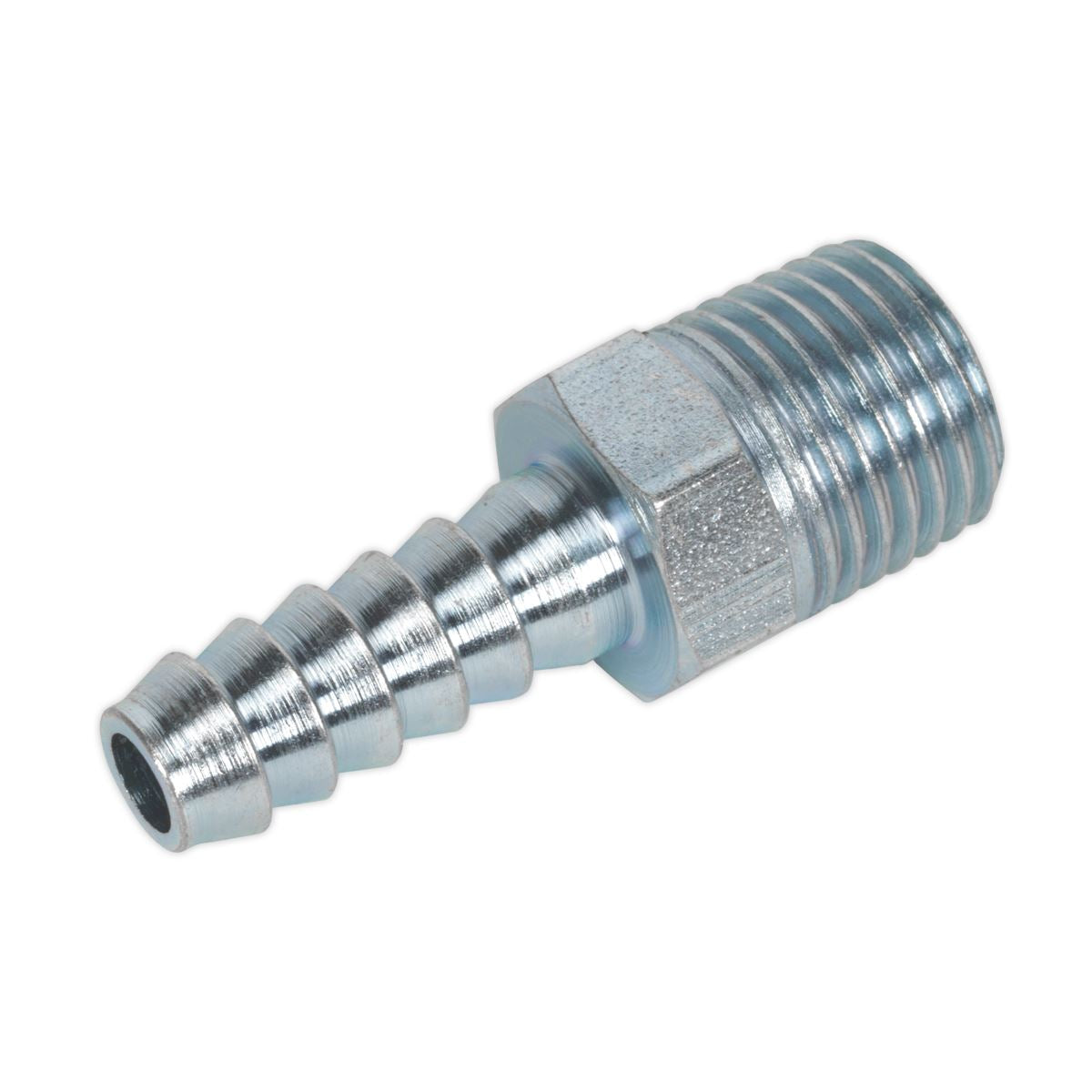 Sealey AC08 Screwed Tailpiece Male 1/4"BSPT - 1/4" Hose Pack of 5 Sealey
