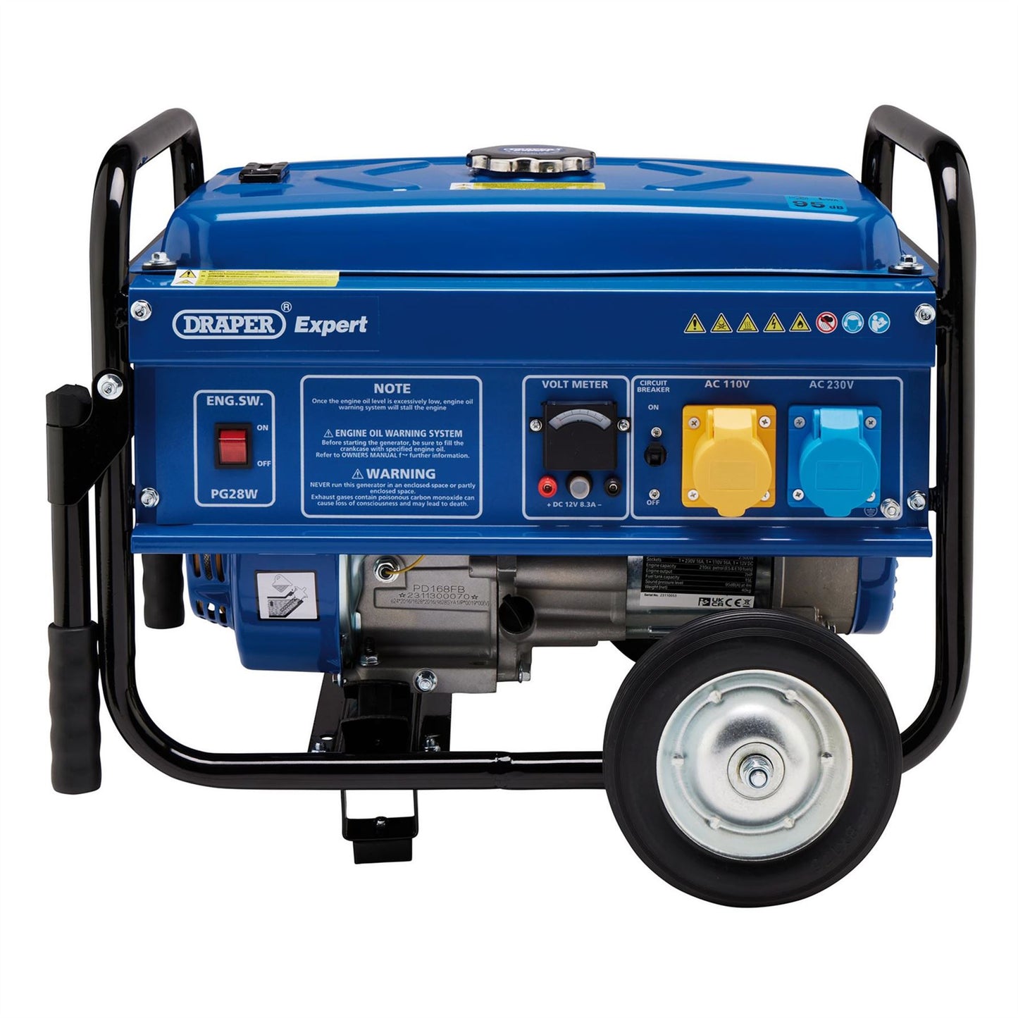 Draper 87088 Expert Petrol Generator with Wheels 2500W Draper