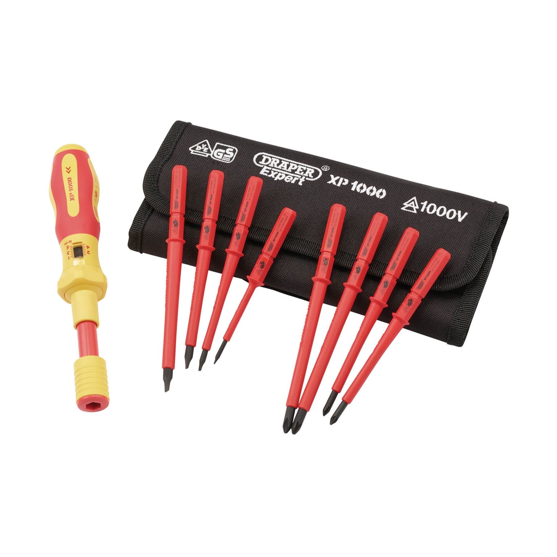 Draper 65372 XP1000® VDE Interchangeable Torque Screwdriver Set 9 Piece Draper