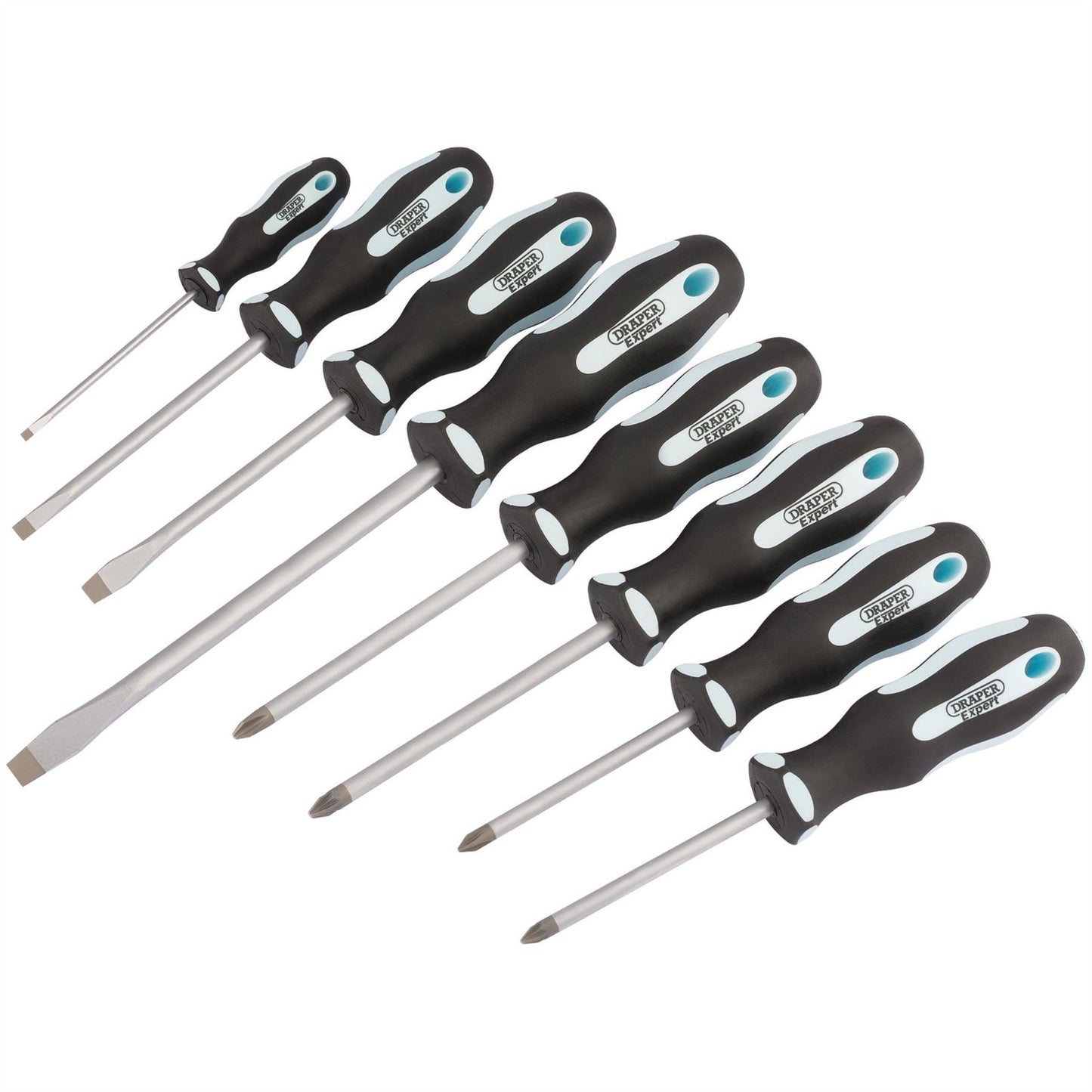 Draper 63589 Expert Heavy Duty Soft Grip Screwdriver Set 8 Piece Draper