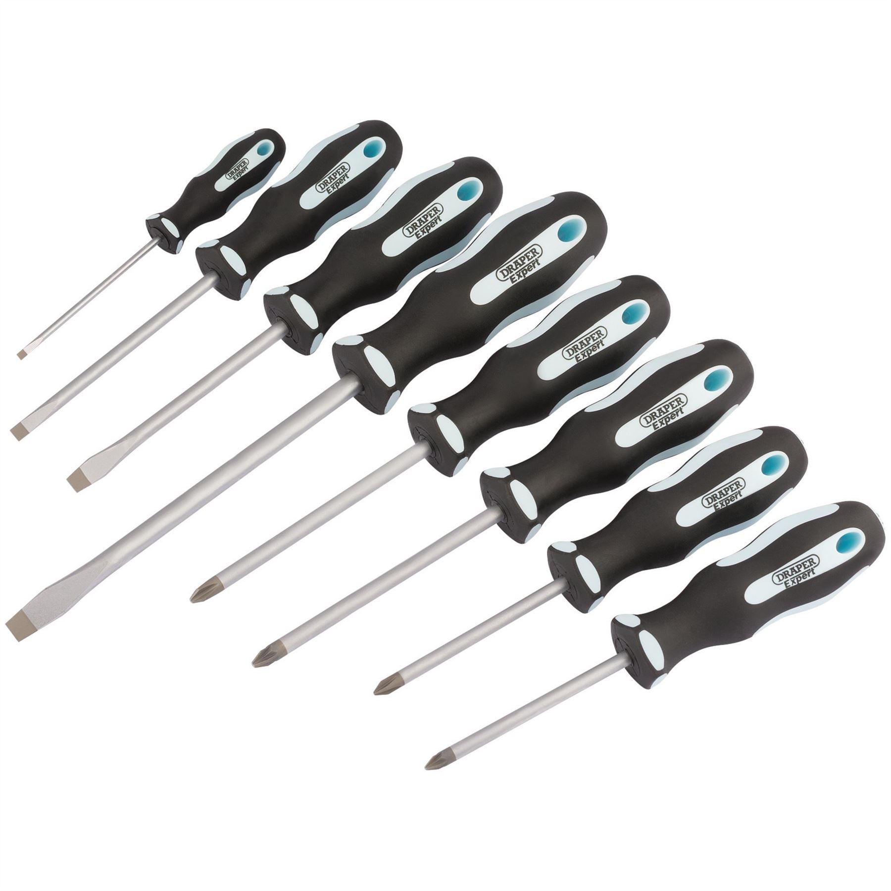 Draper 63589 Expert Heavy Duty Soft Grip Screwdriver Set 8 Piece Draper