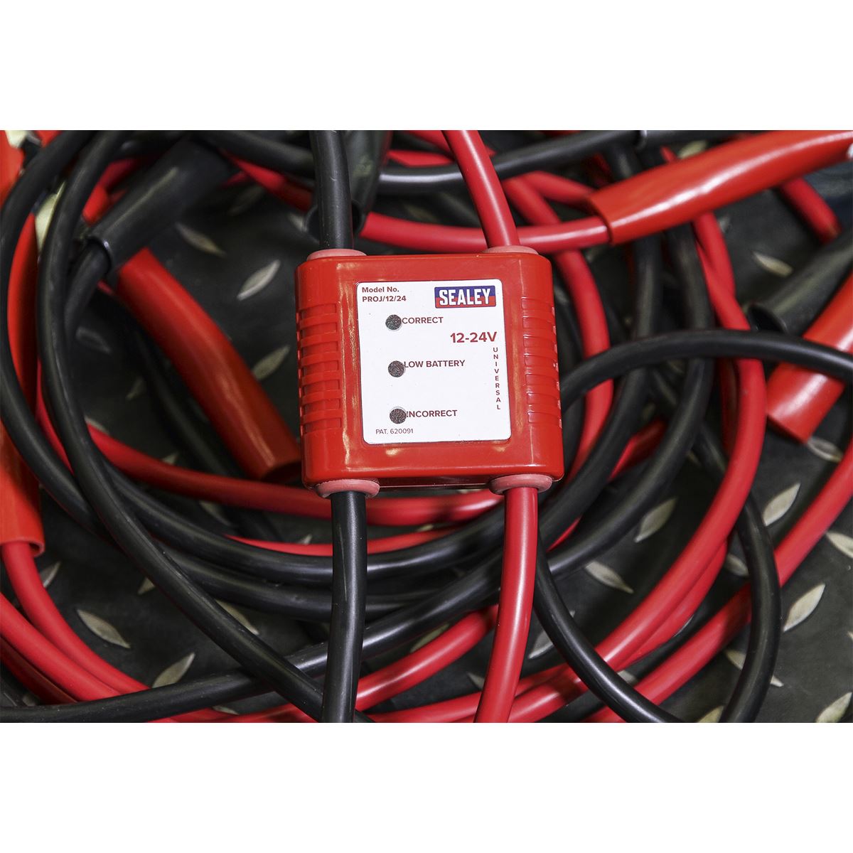 Sealey PROJ/12/24 Booster Cables 7m 450A 25mm² with 12/24V Electronics Protection Sealey