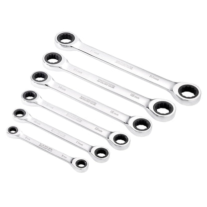 Draper 27741 HI-TORQ® Metric Double Ratchet Ring Spanner Set 6 Piece Draper