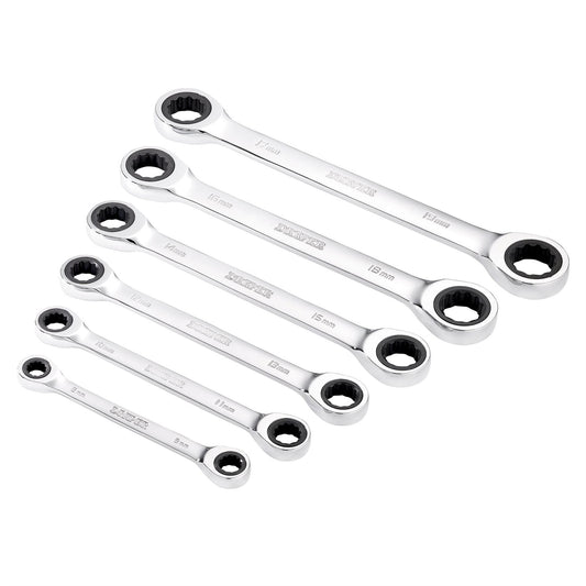Draper 27741 HI-TORQ® Metric Double Ratchet Ring Spanner Set 6 Piece Draper