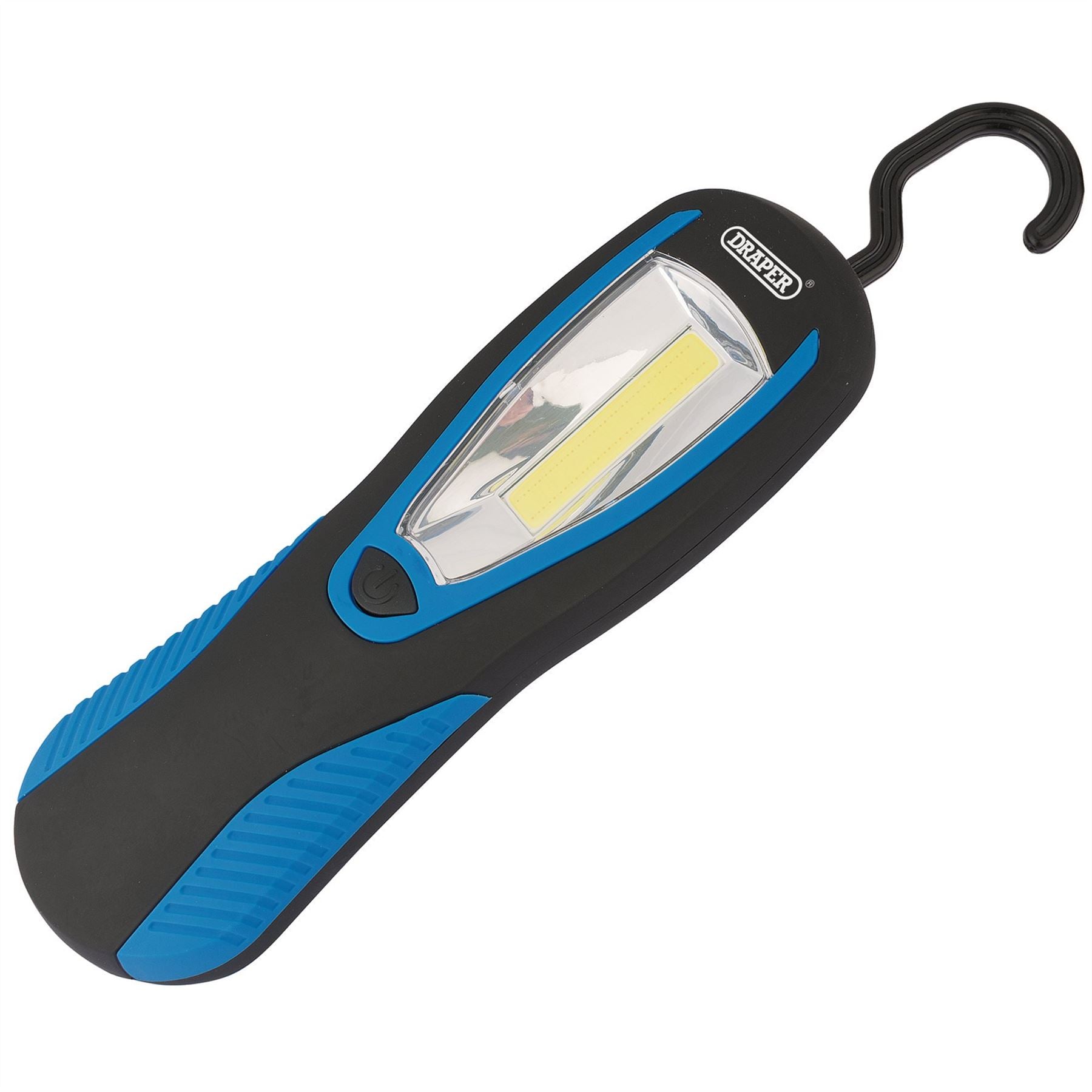 Draper 94507 COB LED Work Light with Magnetic Back and Hanging Hook 3W 200 Lumens Blue 3 x AA Batteries Supplied Draper