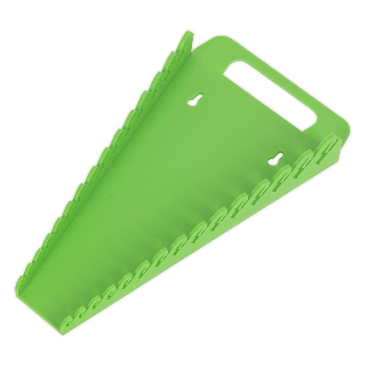 Sealey WR08HV Spanner Rack Capacity 15 Spanners Hi-Vis Green Sealey