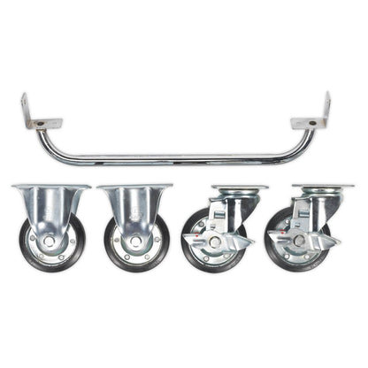 Sealey API565KIT Industrial Handle & Wheel Kit for 565mm Cabinets Sealey