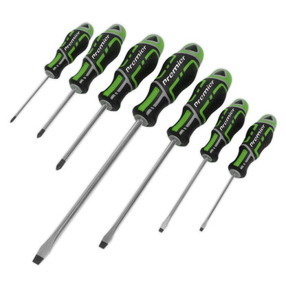 Sealey AK4325HV Screwdriver Set 7pc GripMAX® - Hi-Vis Green Sealey