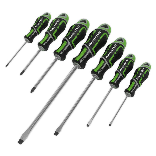 Sealey AK4325HV Screwdriver Set 7pc GripMAX® - Hi-Vis Green Sealey