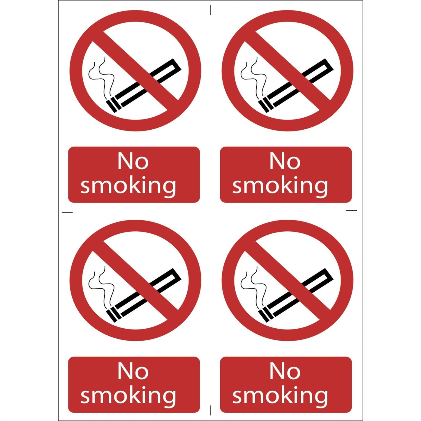 Draper 72166 No Smoking' Prohibition Sign Pack of 4 Draper