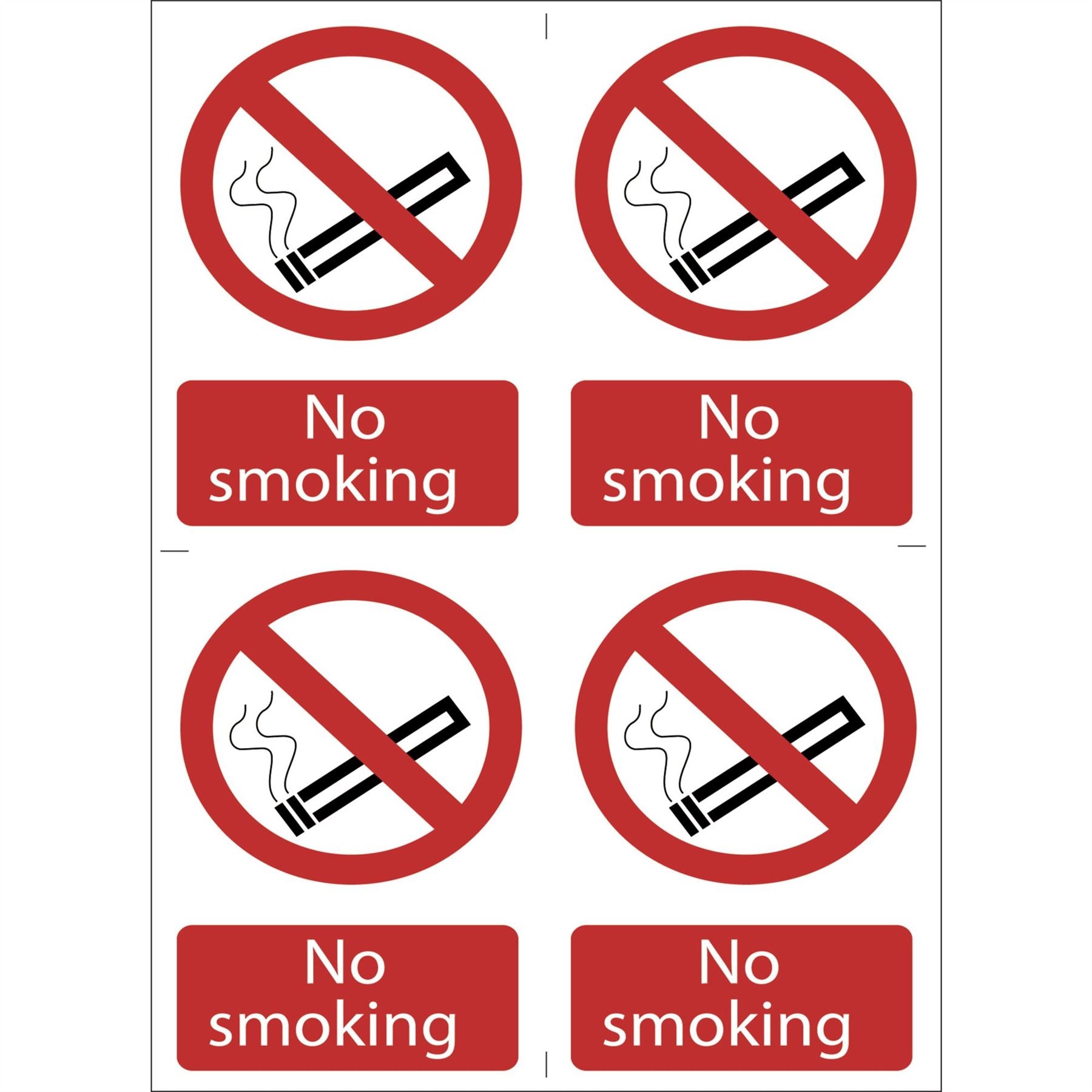 Draper 72166 No Smoking' Prohibition Sign Pack of 4 Draper