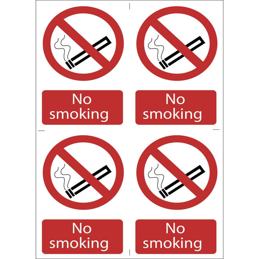 Draper 72166 No Smoking' Prohibition Sign Pack of 4 Draper