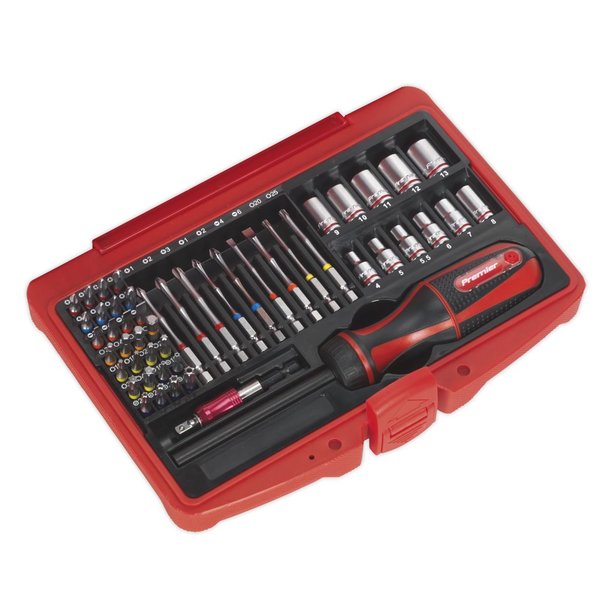 Sealey AK64903 Fine Tooth Ratchet Screwdriver & Accessory Set 51pc Sealey