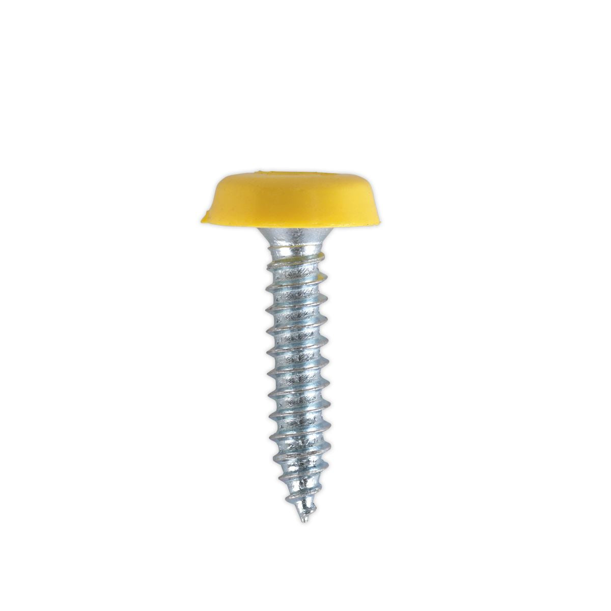 Sealey PTNP6 Numberplate Screw Plastic Enclosed Head 4.8 x 24mm Yellow Pack of 50 Sealey