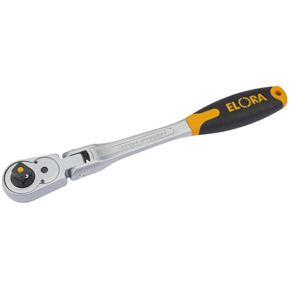 Elora 58750 Quick Release Soft Grip Reversible Ratchet with Flexible Head 1/2" Sq. Dr. 305mm Elora