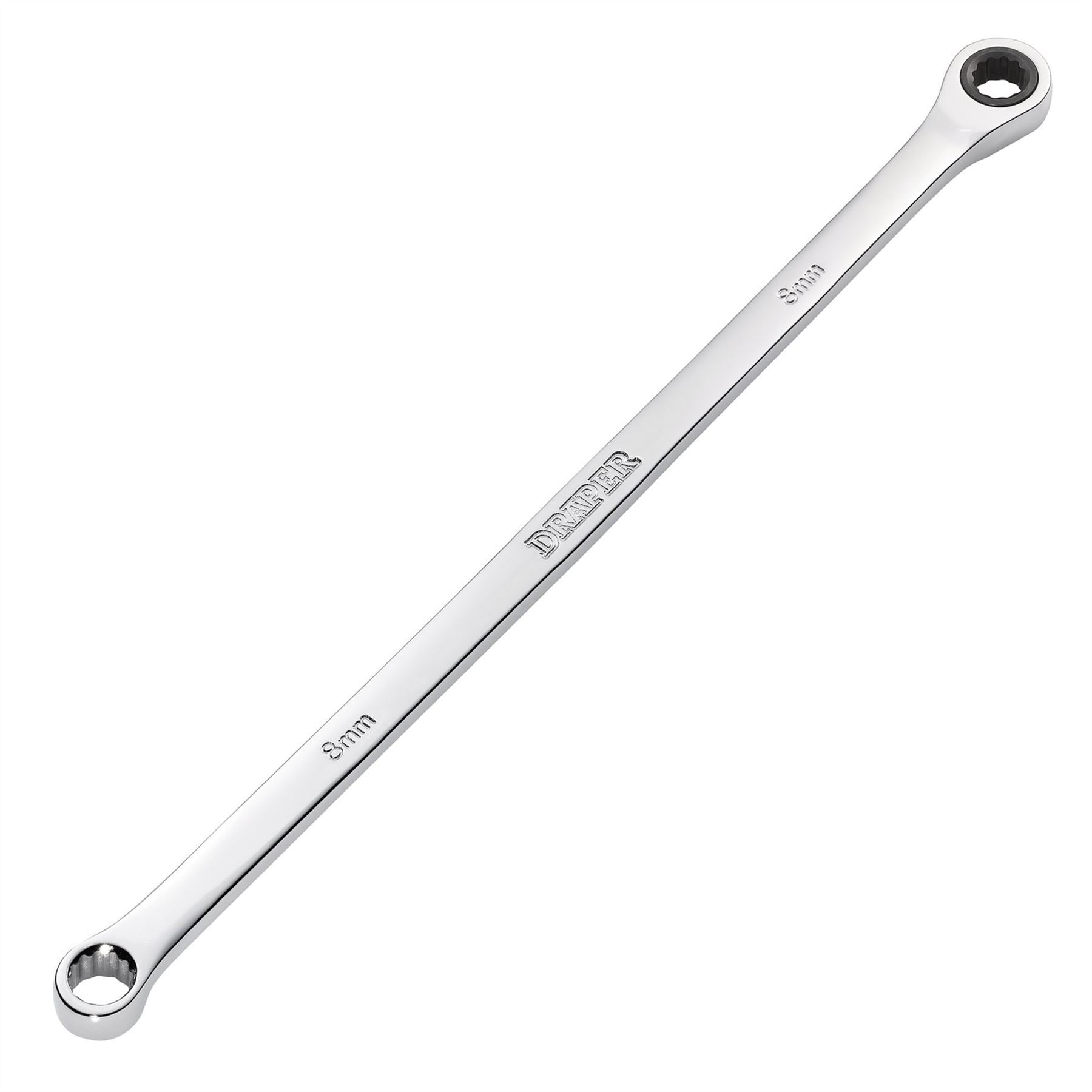 Draper 27765 HI-TORQ® Metric Extra-Long Double Ring Ratchet Spanner 8mm Draper