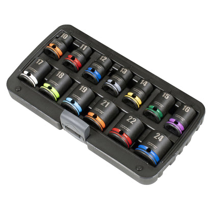 Sealey AK56160M Lock-On™ Impact Socket Set 1/2"Sq Drive 13pc 6pt Metric Sealey