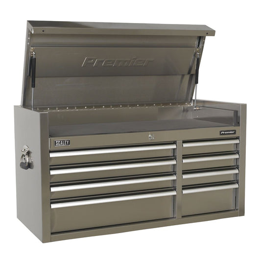 Sealey PTB104008SS Topchest 8 Drawer 1055mm Extra-Wide Stainless Steel Heavy-Duty Sealey