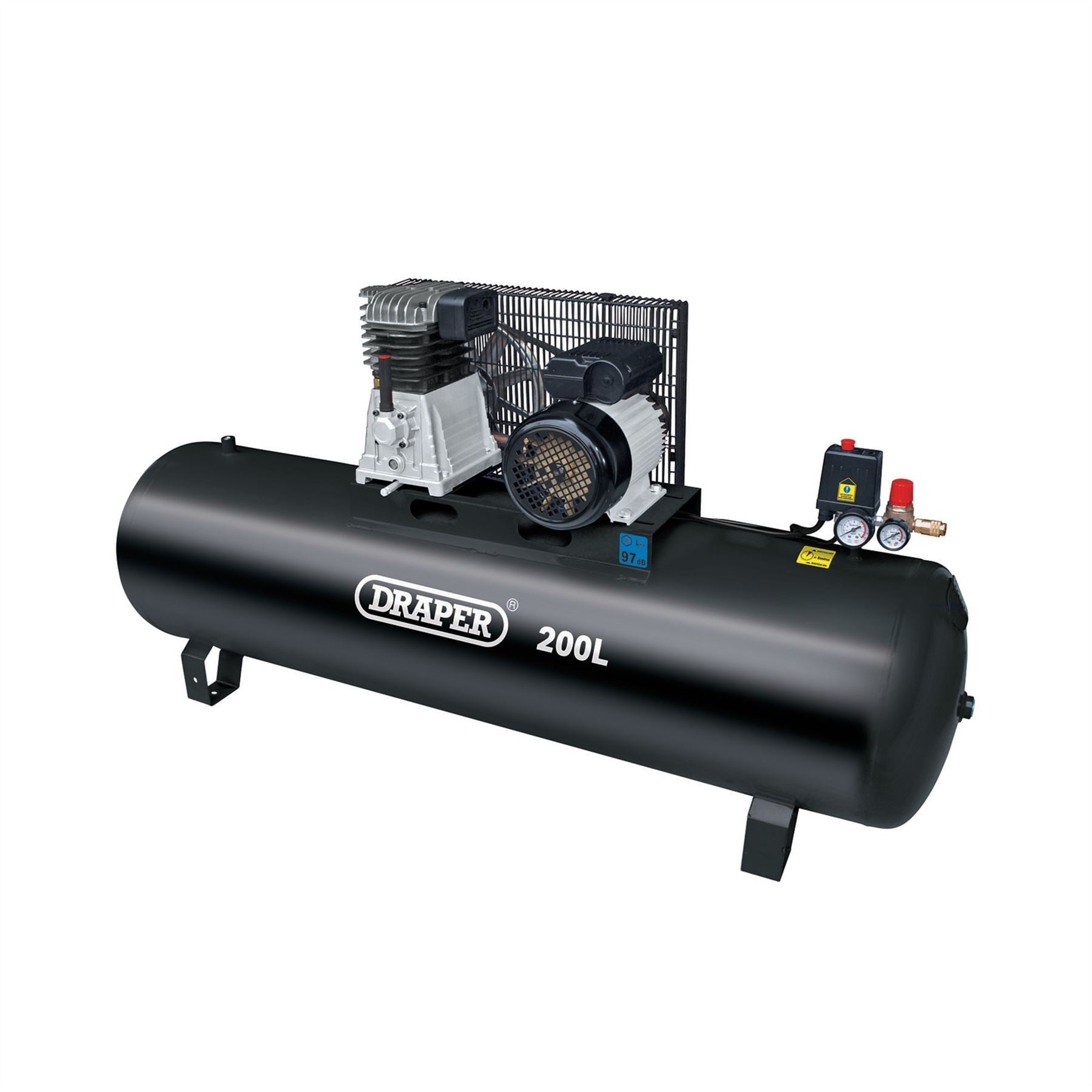 Draper 55313 200L Belt-Driven Air Compressor without wheels 2.2kW/3hp Draper