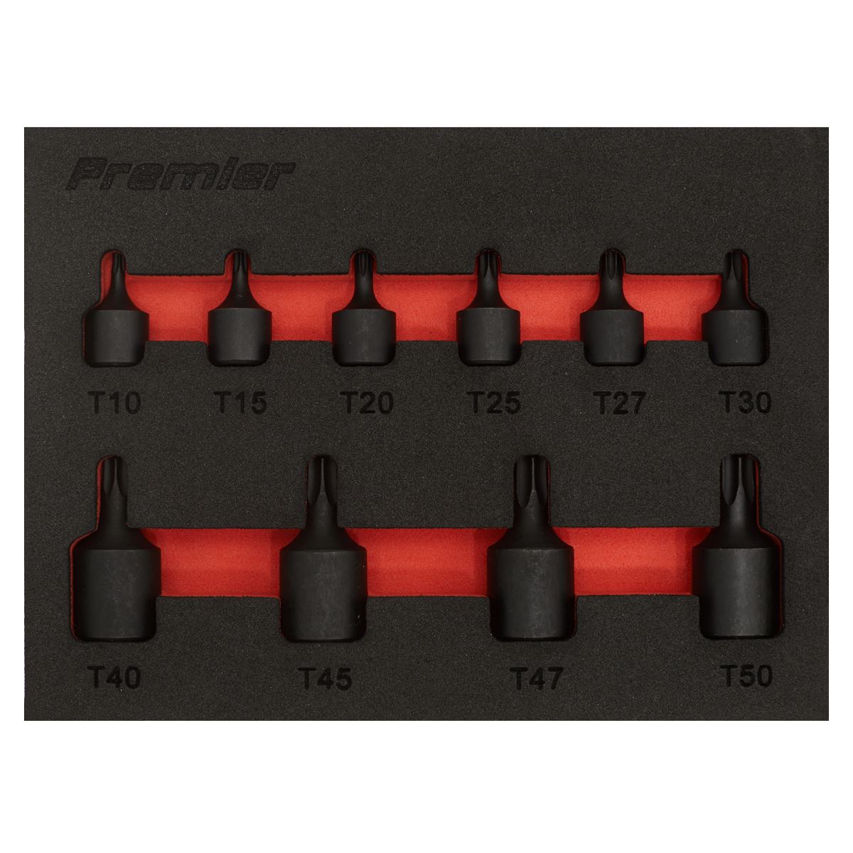 Sealey AK5526 Low Profile TRX-Star* Impact Socket Bit Set 1/4" & 3/8" Sq Drive 10pc Sealey