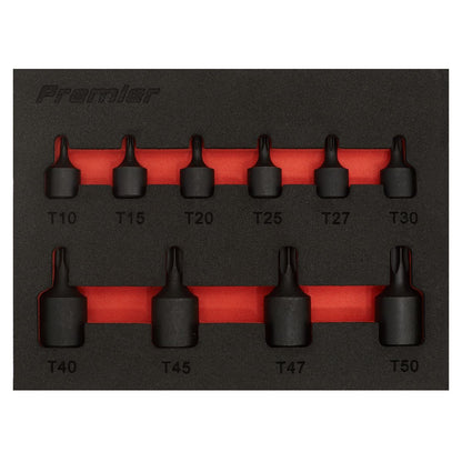 Sealey AK5526 Low Profile TRX-Star* Impact Socket Bit Set 1/4" & 3/8" Sq Drive 10pc Sealey