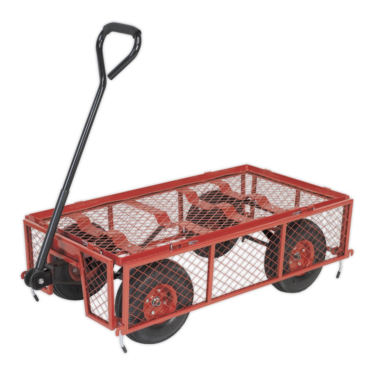 Sealey CST997 Platform Truck with Removable Sides Pneumatic Tyres 200kg Capacity Sealey