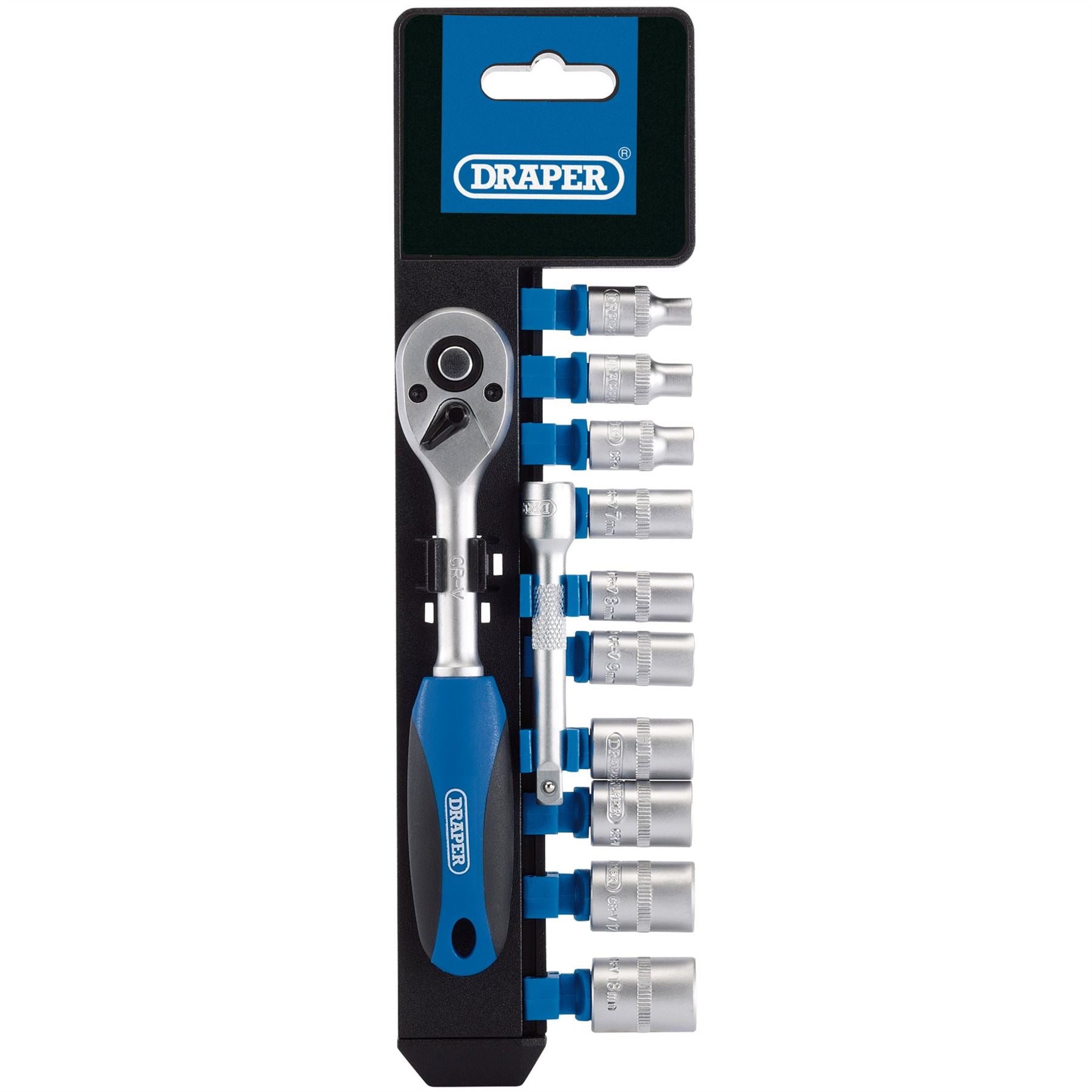Draper 16369 Metric Socket and Ratchet Set 1/4" Sq. Dr. 12 Piece Draper