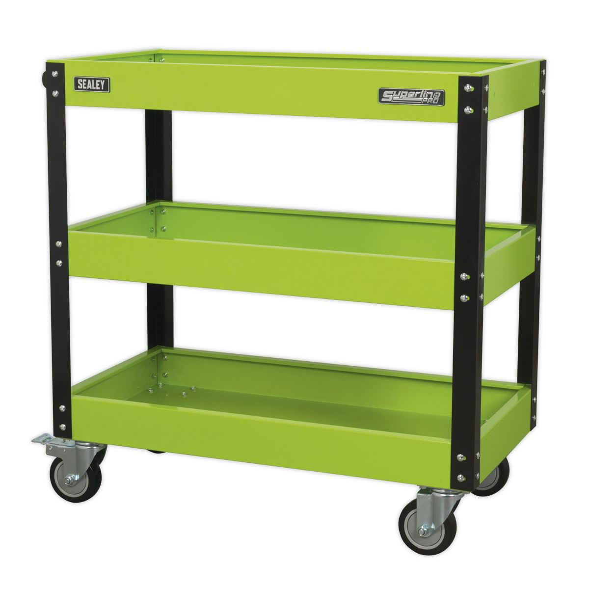 Sealey CX110HV Workshop Trolley 3-Level Heavy-Duty - Hi-Vis Green Sealey