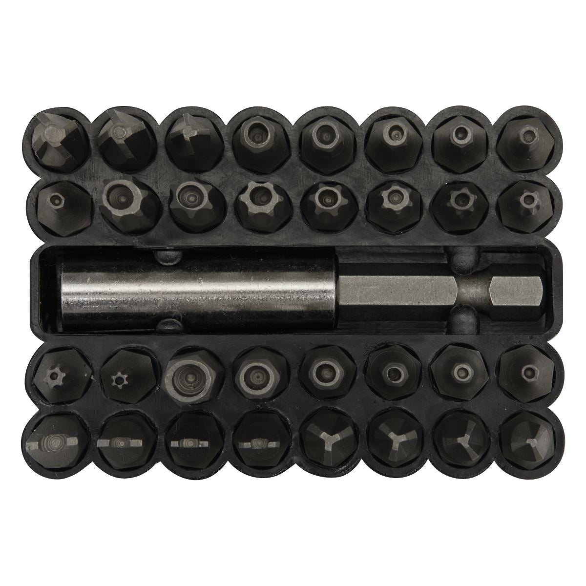 Sealey AK614 Security Bit & Magnetic Adaptor Set 33pc Sealey