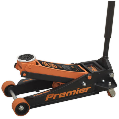 Sealey 4040AO Premier Low Profile Trolley Jack with Rocket Lift 4 Tonne - Orange Sealey