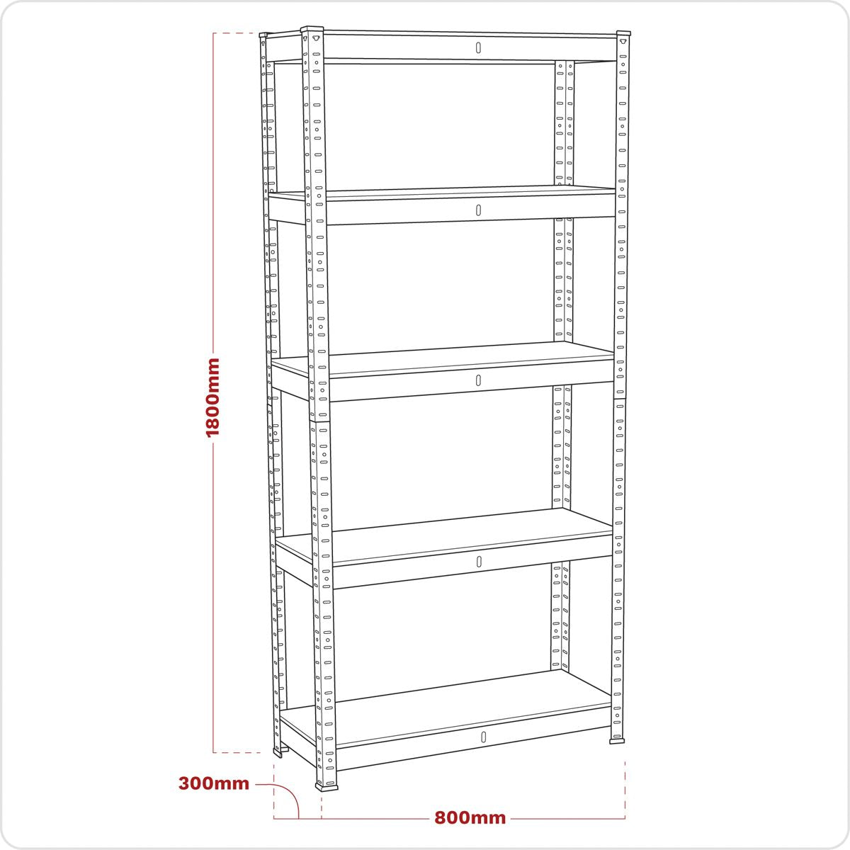 Sealey AP6150GS Racking Unit 5 Shelf 150kg Capacity Per Level Sealey