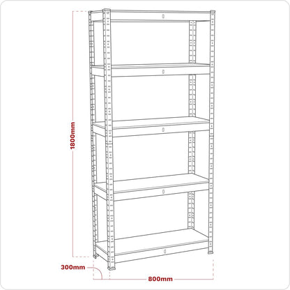 Sealey AP6150GS Racking Unit 5 Shelf 150kg Capacity Per Level Sealey