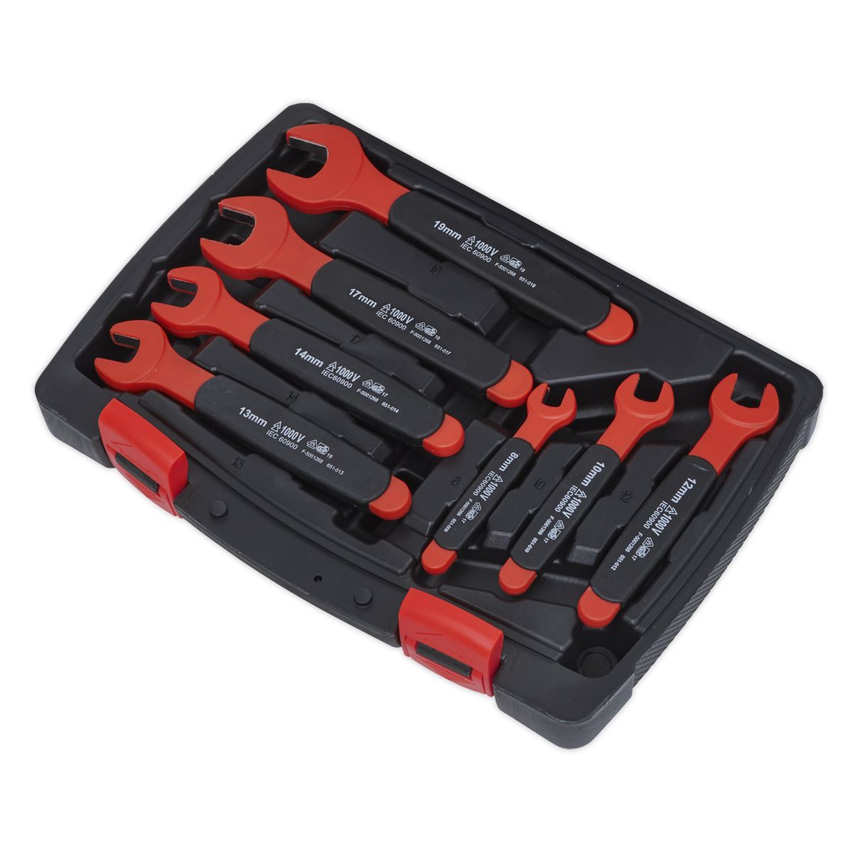 Sealey AK63171 Insulated Open-End Spanner Set 7pc VDE Approved Sealey