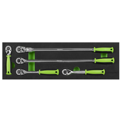 Siegen S01230 Ratchet Wrench Set 5pc 3/8"Sq Drive Flip Reverse Siegen