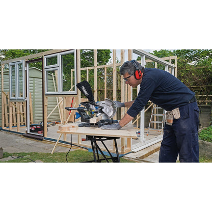Draper 83677 230V Sliding Compound Mitre Saw with Laser Cutting Guide 210mm 1500W Draper