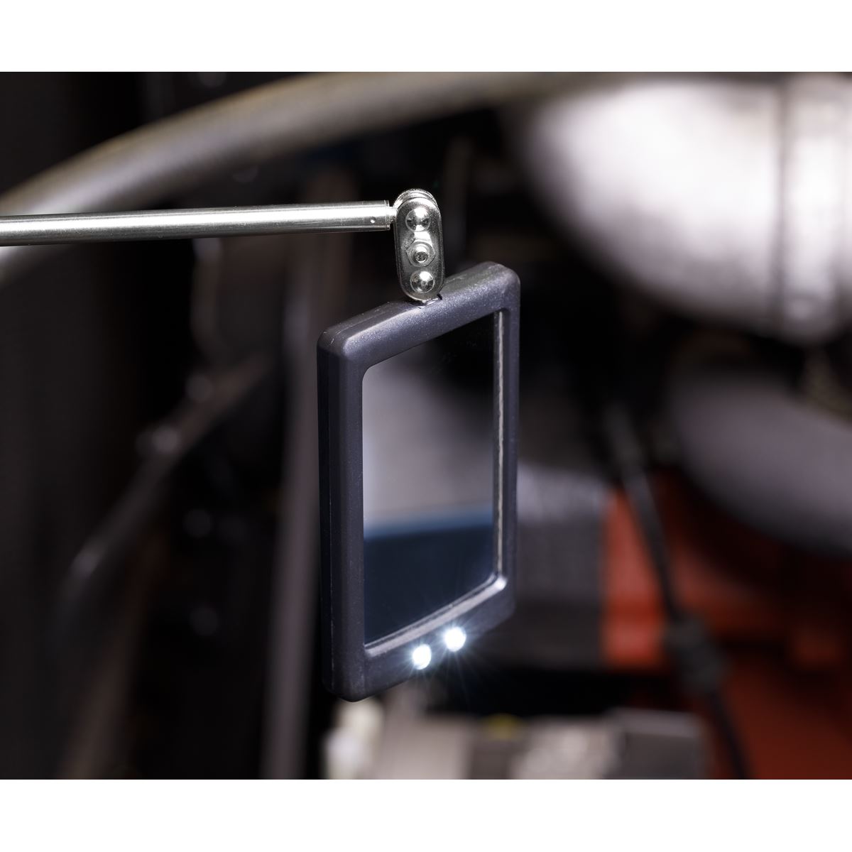 Siegen S0948 Telescopic Inspection Mirror 52 x 83mm with 2 LEDs Siegen