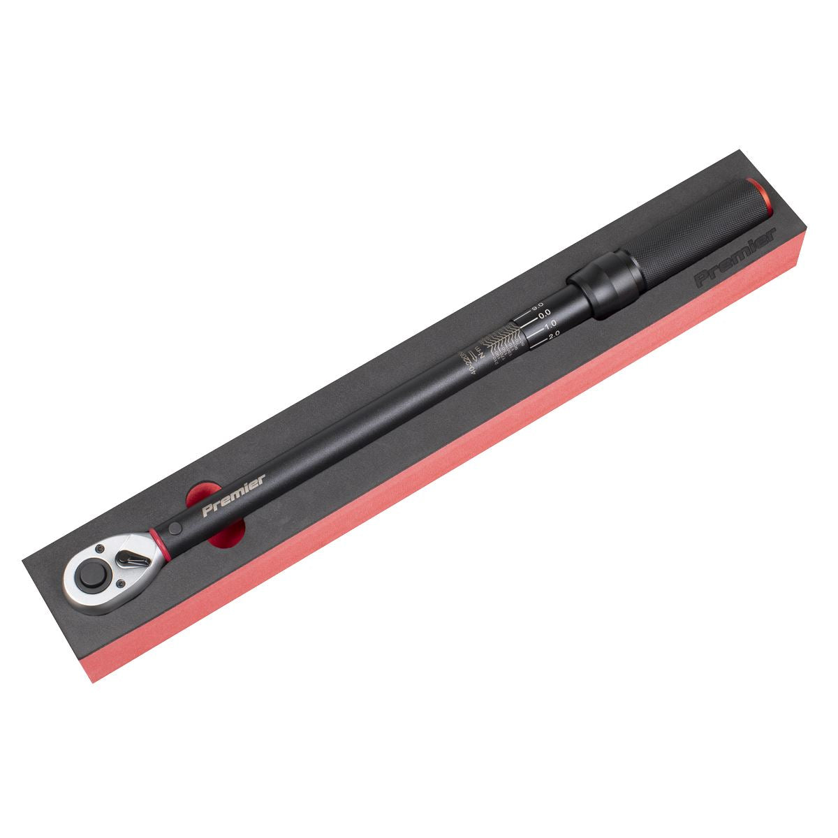 Sealey STW904B Torque Wrench Micrometer Style 1/2"Sq Drive Calibrated 40-220Nm - Premier Black Sealey